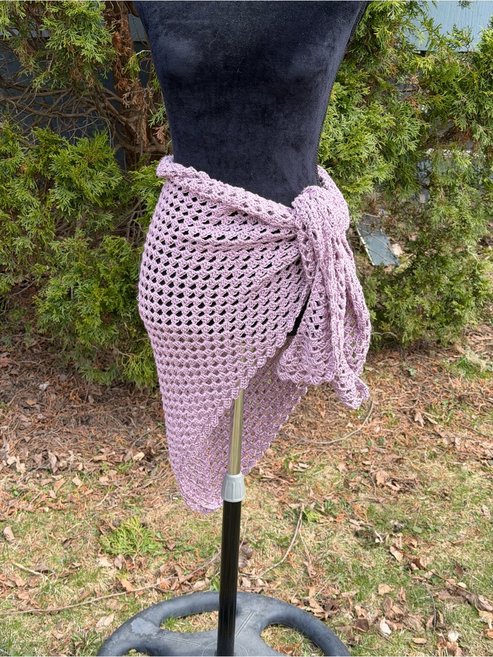 Hand Crafted Lavender Crochet Wrap Scarf